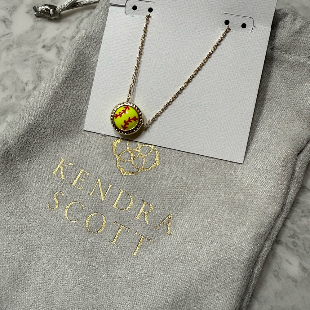 Kendra Scott Gold Softball Necklace